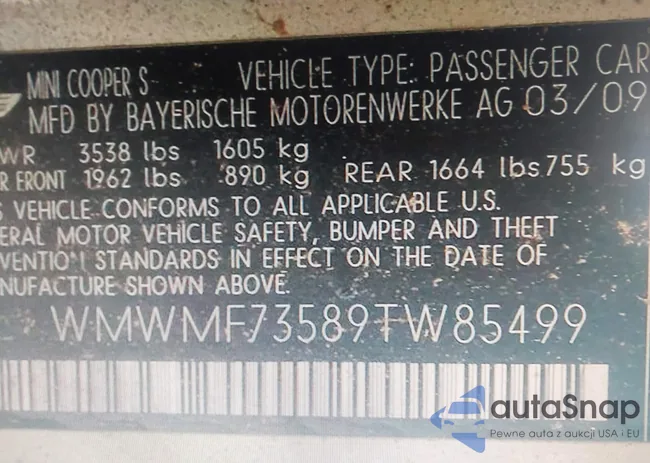 WMWMF73589TW85499: 43354478