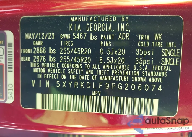 5XYRKDLF9PG206074: 43354521