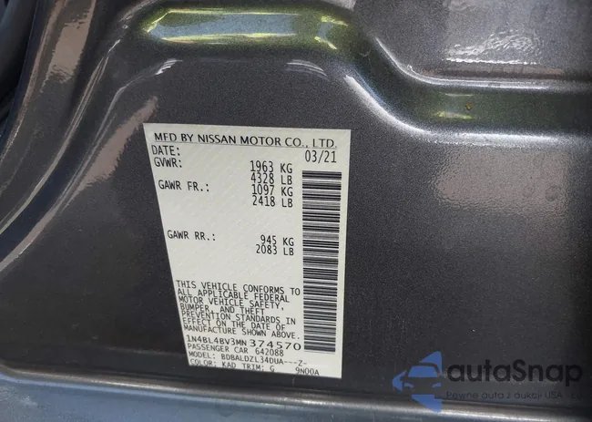 1N4BL4BV3MN374570: 43355746