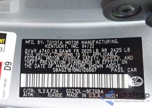 58AGZ1B19NU126667: 43355844