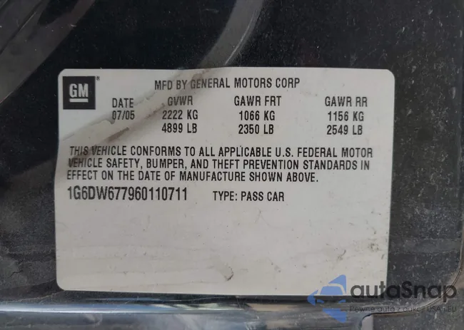 1G6DW677960110711: 43355853