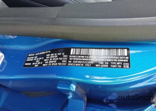 ZASFAKEV3J7C20059: 43355909