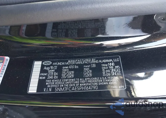 5NMJFCAE5PH164790: 43355946