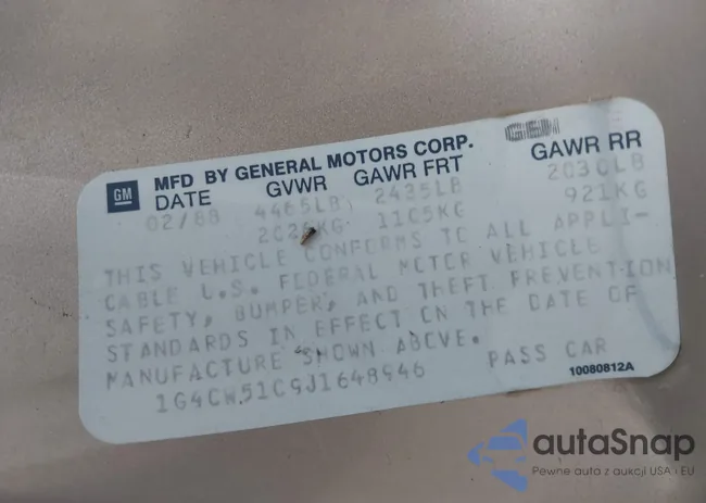 1G4CW51C9J1648946: 43356029