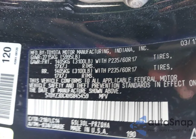 5TDYZ3DCXHS845459: 43356036