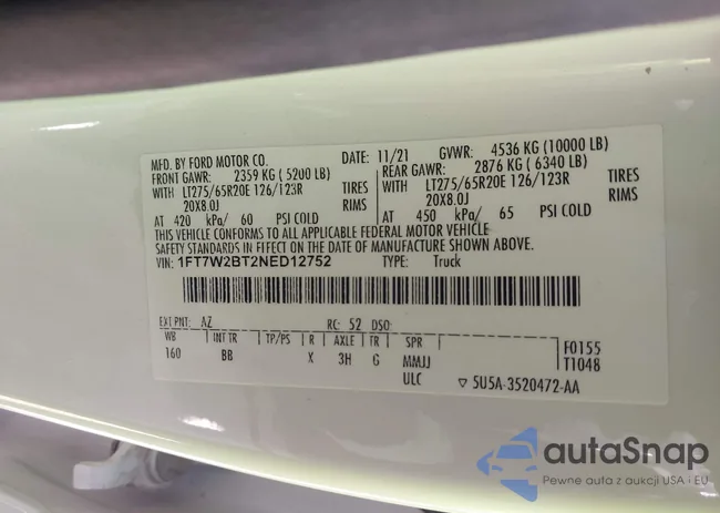 1FT7W2BT2NED12752: 43356054