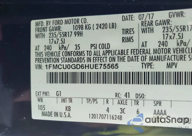 1FMCU0GD6HUE75565: 43356067