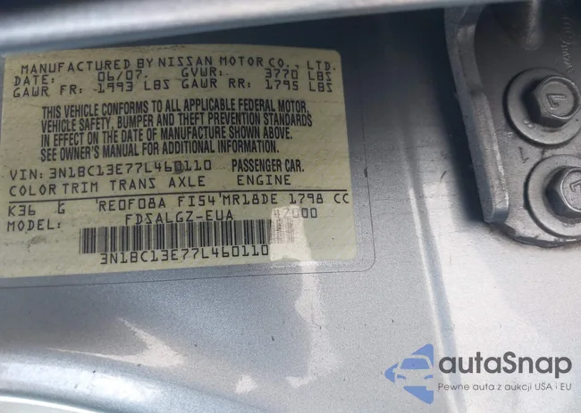 3N1BC13E77L460110: 43356068