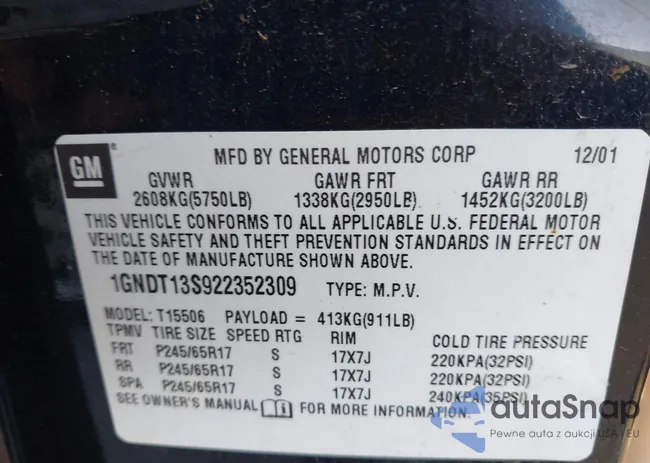 1GNDT13S922352309: 43356176