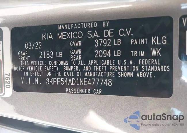 3KPF54AD1NE477748: 43355297