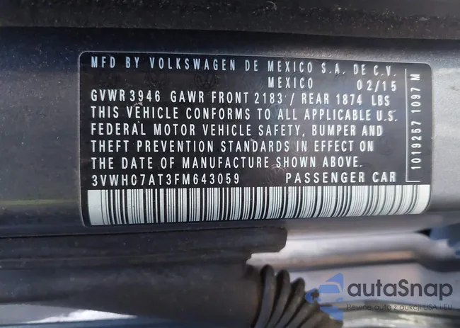 3VWH07AT3FM643059: 43355309