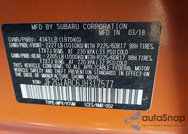 JF2GTABC6JH317577: 43355388