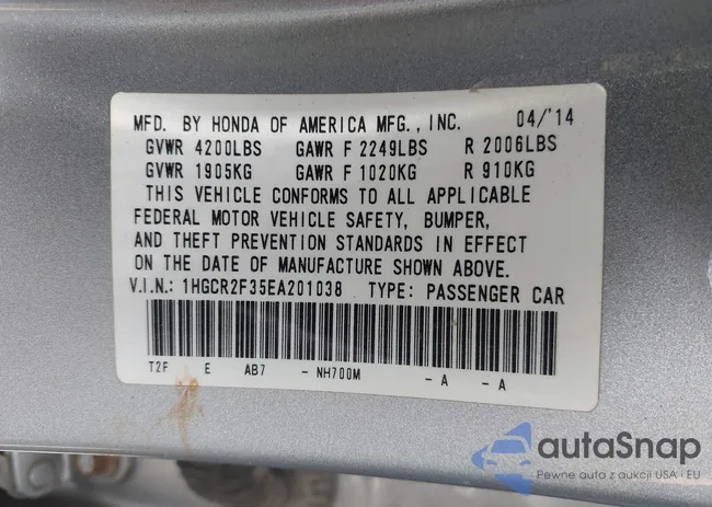 1HGCR2F35EA201038: 43355390