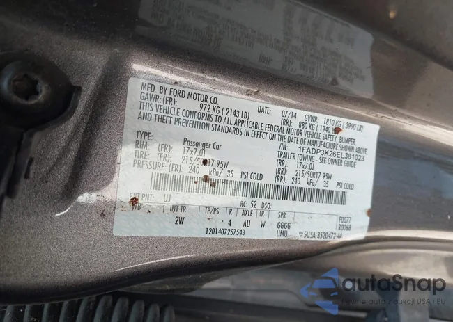 1FADP3K26EL381023: 43355432