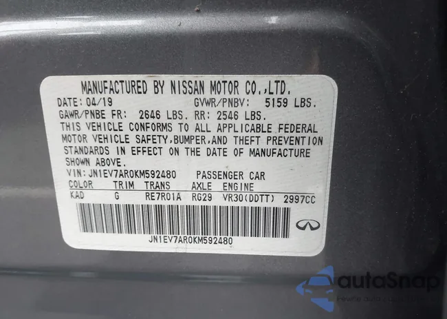 JN1EV7AR0KM592480: 43355463