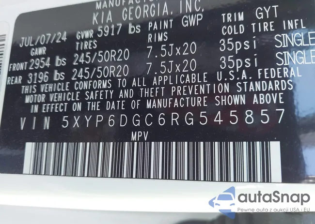 5XYP6DGC6RG545857: 43355544