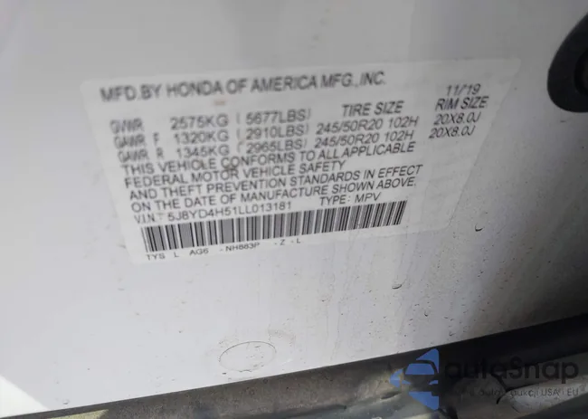 5J8YD4H51LL013181: 43355668