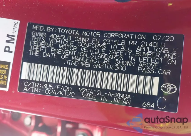 JTND4MBE6M3106300: 43356797