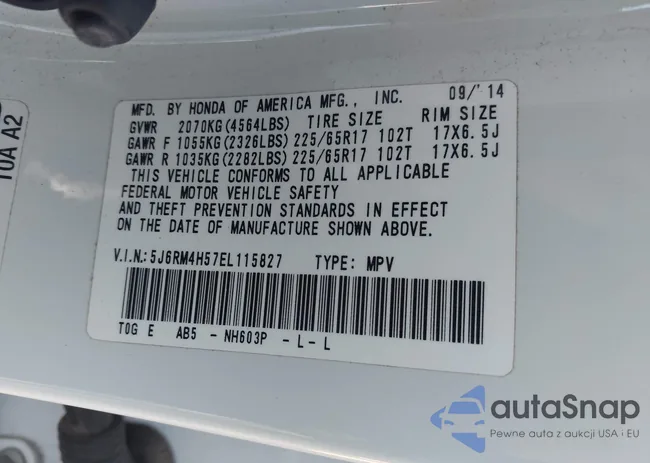 5J6RM4H57EL115827: 43356800