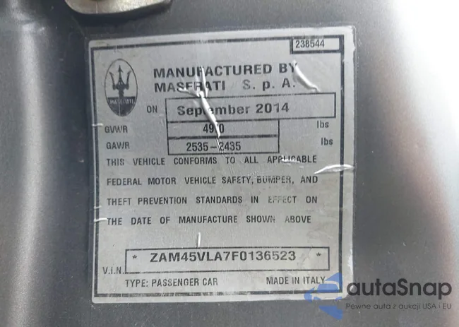 ZAM45VLA7F0136523: 43356977