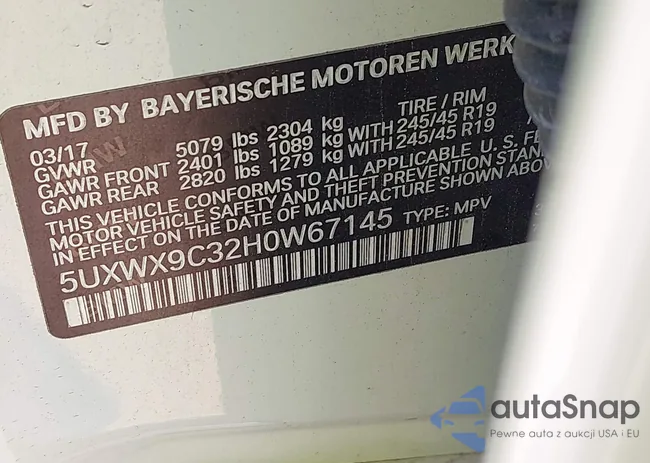 5UXWX9C32H0W67145: 43357032