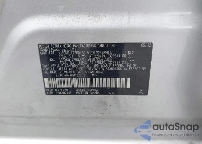 2T3KF4DV4CW122932: 43357127