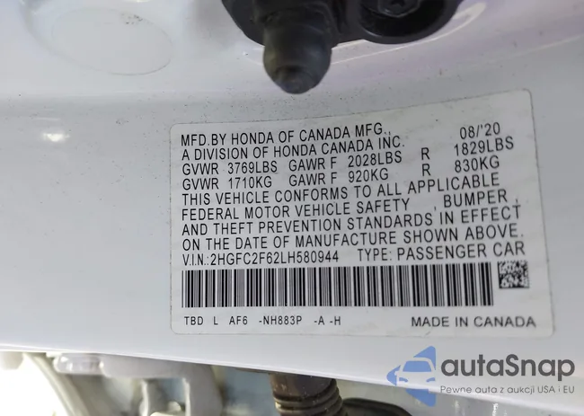 2HGFC2F62LH580944: 43357179