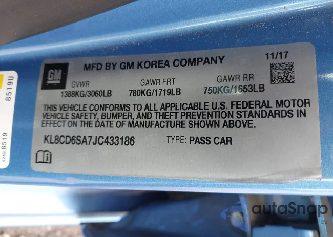 KL8CD6SA7JC433186: 43357266