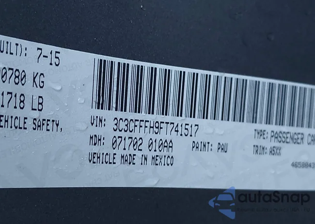 3C3CFFFH9FT741517: 43357269