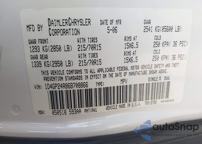 1D4GP24R86B708866: 43356401