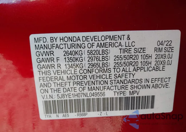 5J8YE1H07NL049556: 43356478