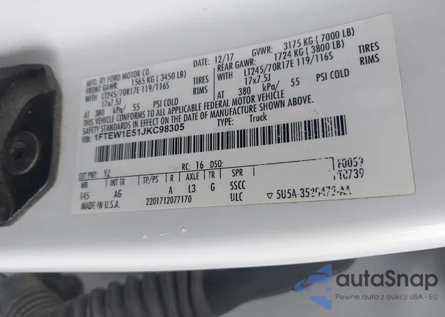 1FTEW1E51JKC98305: 43356499