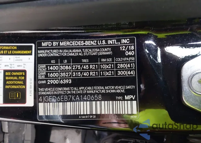 4JGED6EB7KA140658: 43356511