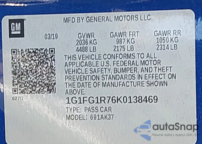 1G1FG1R76K0138469: 43356532