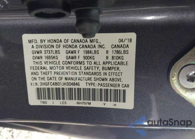 2HGFC4B01JH304846: 43356593