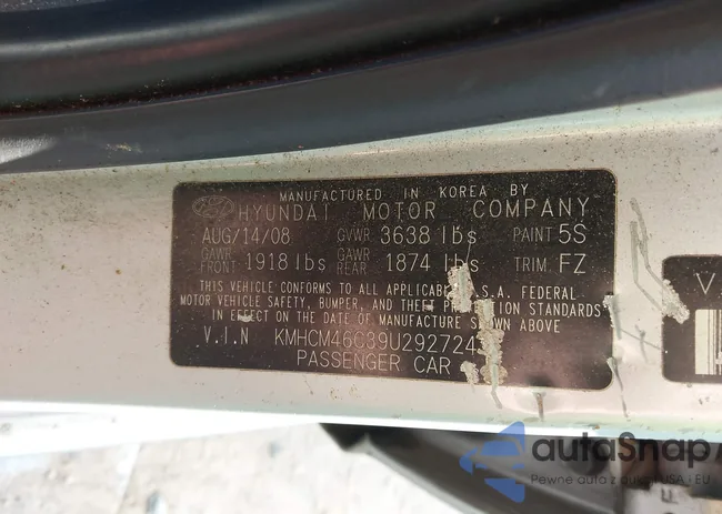 KMHCM46C39U292724: 43356655