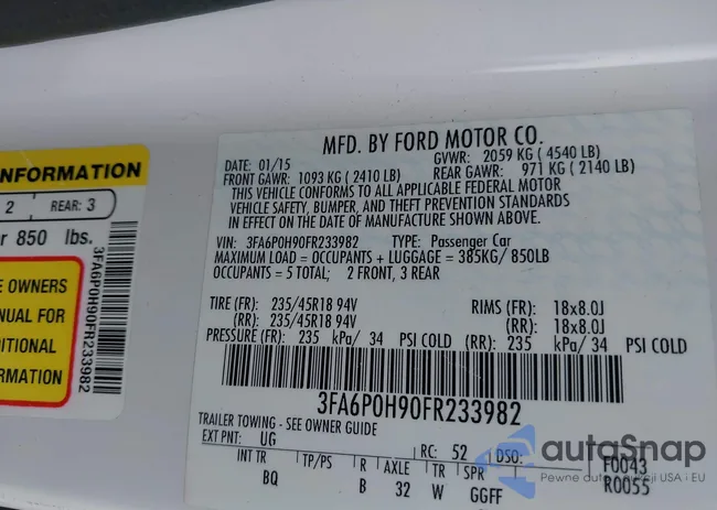 3FA6P0H90FR233982: 43357701