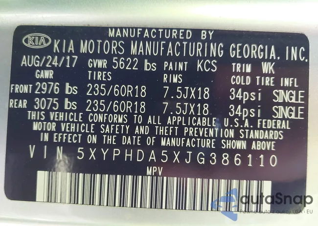 5XYPHDA5XJG386110: 43357789