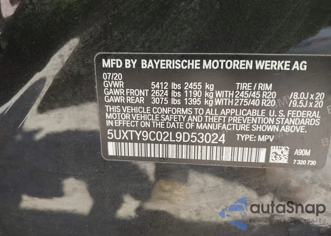 5UXTY9C02L9D53024: 43357842