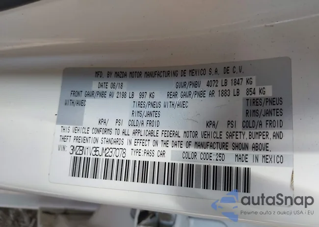 3MZBN1V35JM237078: 43357845