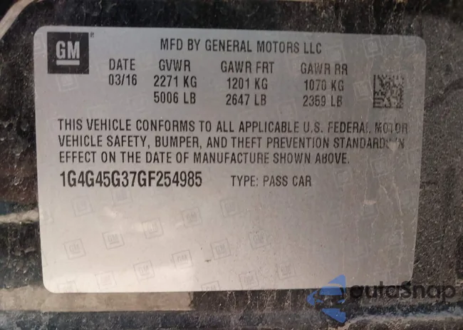 1G4G45G37GF254985: 43357938