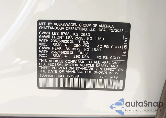 1V2HMPE86PC057938: 43357958