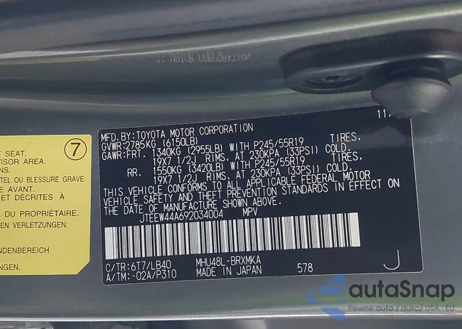 JTEEW44A692034004: 43358003