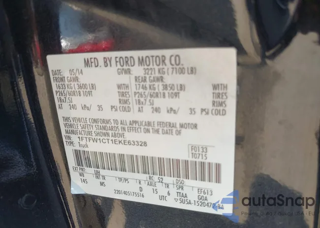 1FTFW1CT1EKE63328: 43358101