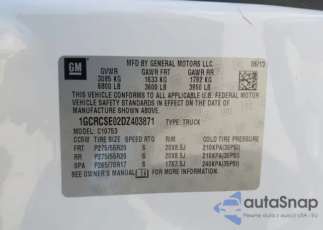 1GCRCSE02DZ403871: 43358142