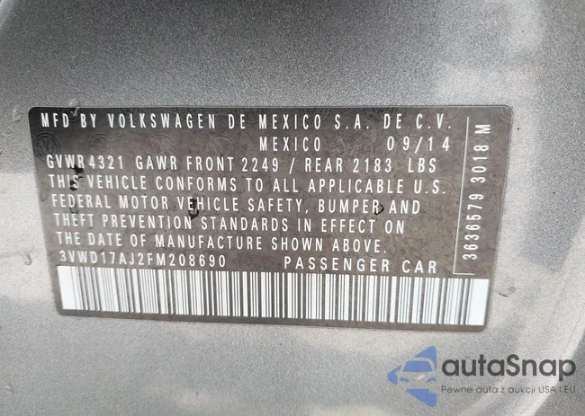 3VWD17AJ2FM208690: 43358219