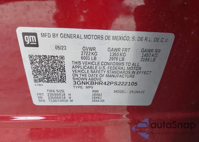 3GNKBHR42PS222105: 43357406