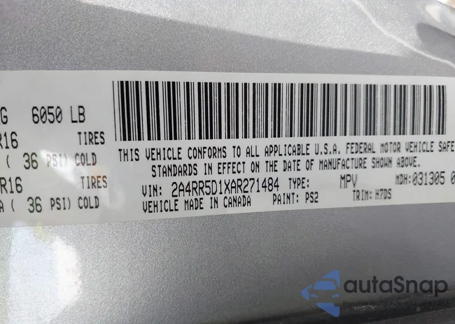 2A4RR5D1XAR271484: 43357409