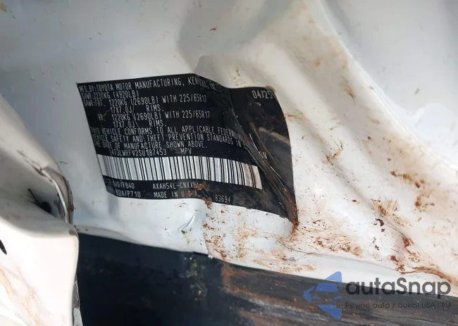 4T3LWRFV2SU187453: 43357429