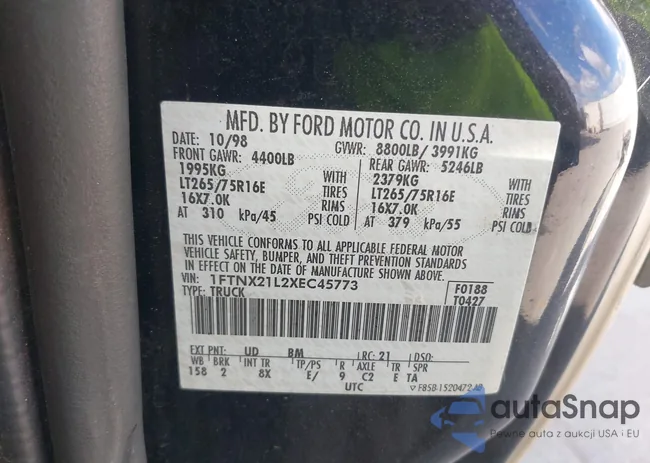 1FTNX21L2XEC45773: 43357435